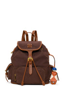 Woman Brown Fabric Backpack | Derimod