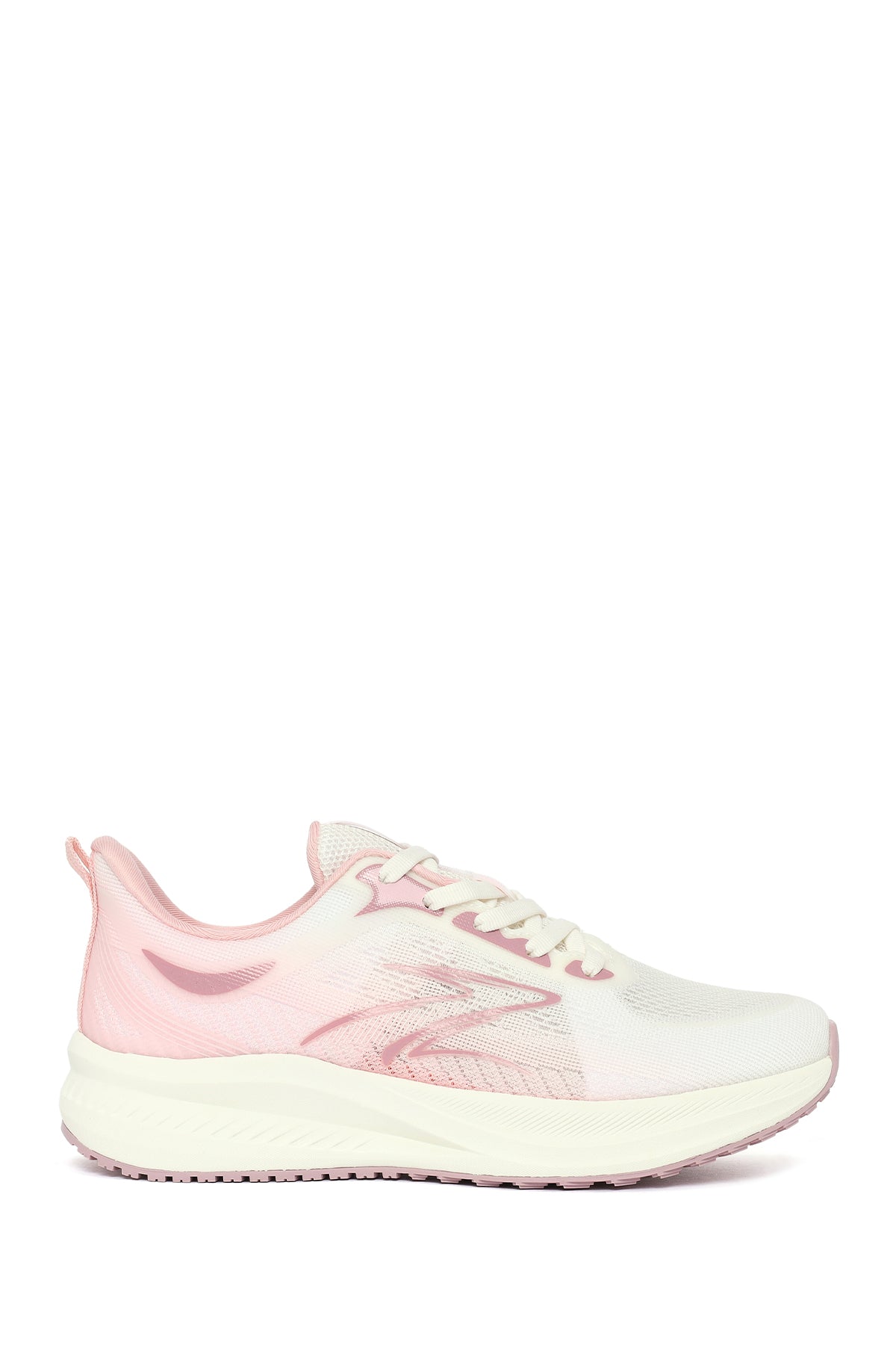 Derimod Zero Kadın Beyaz Bağcıklı Kalın Tabanlı Kumaş Sneaker 26PFE49556F | Derimod
