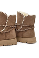 Woman Mink Lace-Up Thick-Soled Suede Teddy Boots | Derimod