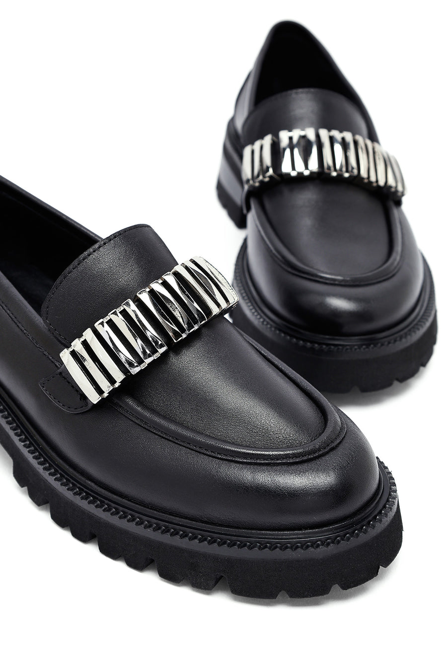 Woman Black Accessory Leather Masculine Loafer