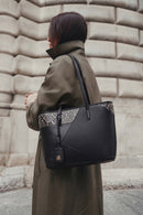 Woman Black Long-Strap Printed Classic Shoulder Bag | Derimod