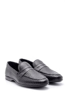 Men's Leather Printed Loafer | Derimod