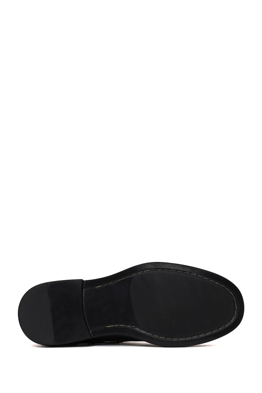 Male Black Lace-Up Thick-Soled Leather Casual Shoes