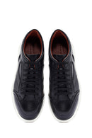 Men's Black Lace-up Leather Sneaker | Derimod