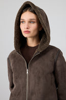 Fiorentini Women Brown Reversible Hooded Teddy Coat | Derimod