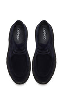 Male Navy Blue Lace-Up Thick-Soled Suede Casual Shoes | Derimod