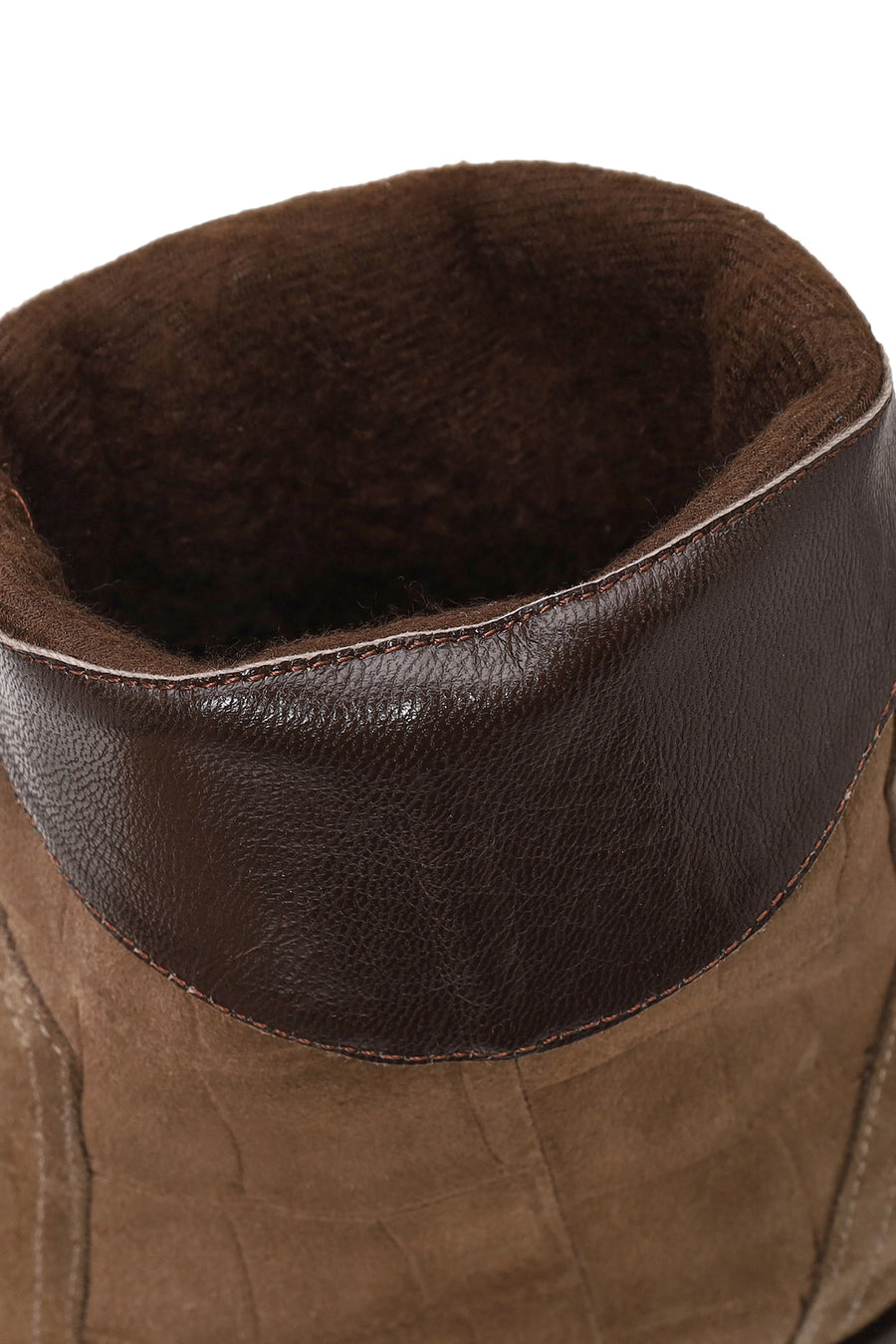 Woman Mink Print Thick-Heeled Suede Cowboy Boots