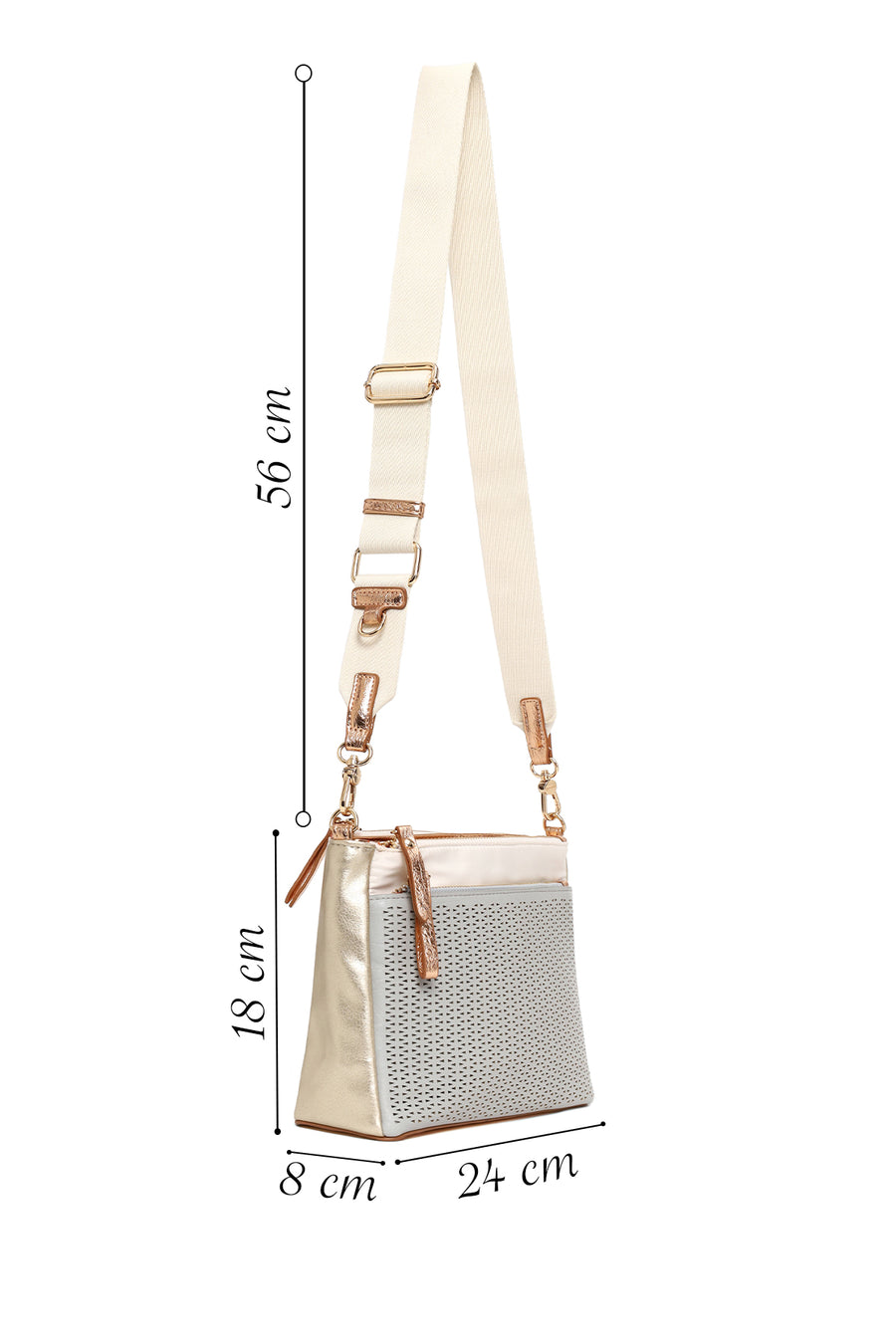 Woman Blue Long-Strap Crossbody Bag