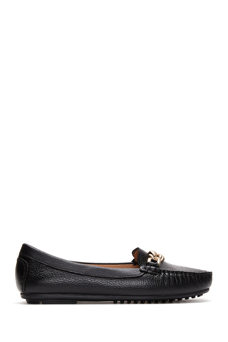 Kadın Siyah Toka Detaylı Deri Casual Loafer 24SFD2909FT | Derimod
