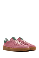 Kadın Pembe Bağcıklı Süet Deri Sneaker | Derimod