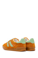 Women's Orange Lace-up Leather Sneaker | Derimod