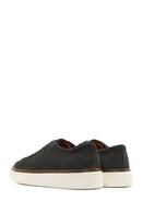 Men's Green Lace-Up Thick-Sole Suede Leather Sneakers | Derimod