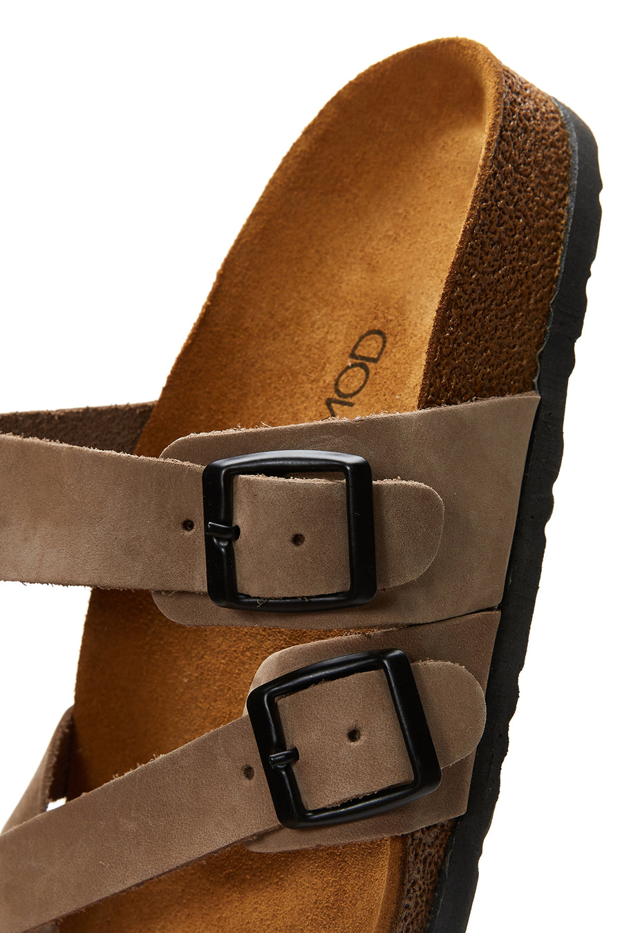 Women's Mink Nubuck Leather Buckle Slippers