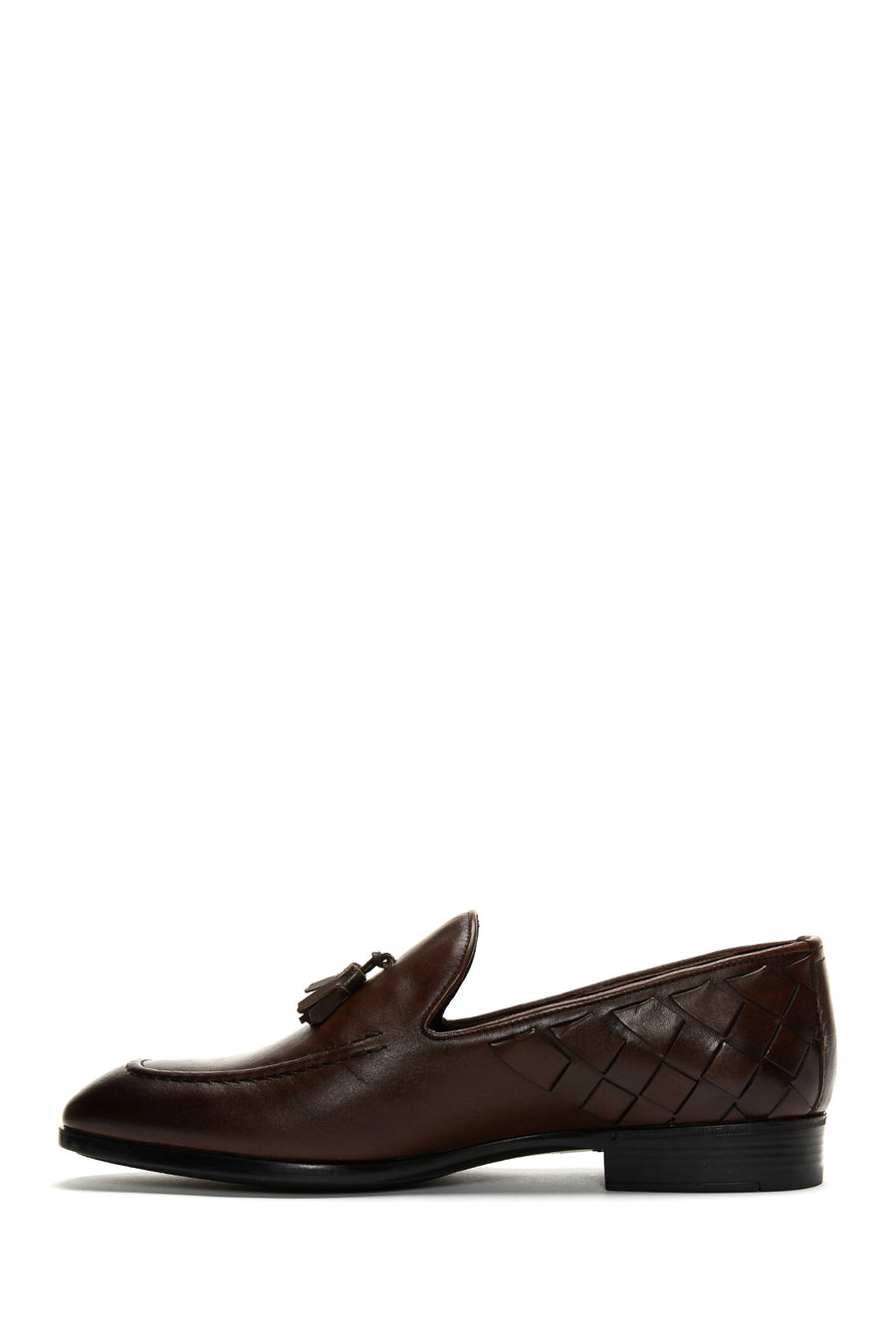 Erkek Deri Örgü Detaylı Klasik Loafer