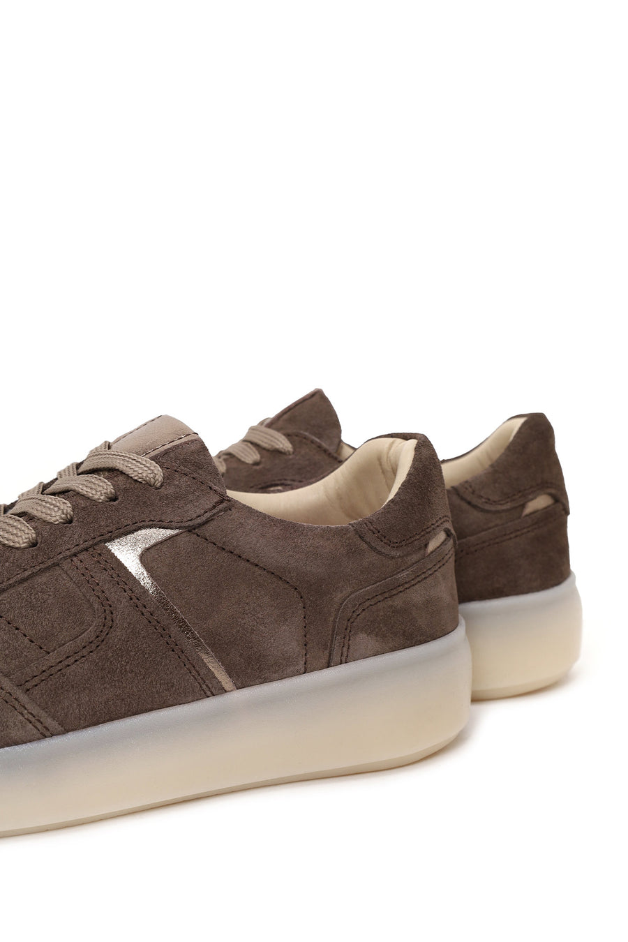 Kadın Vizon Bağcıklı Süet Deri Sneaker