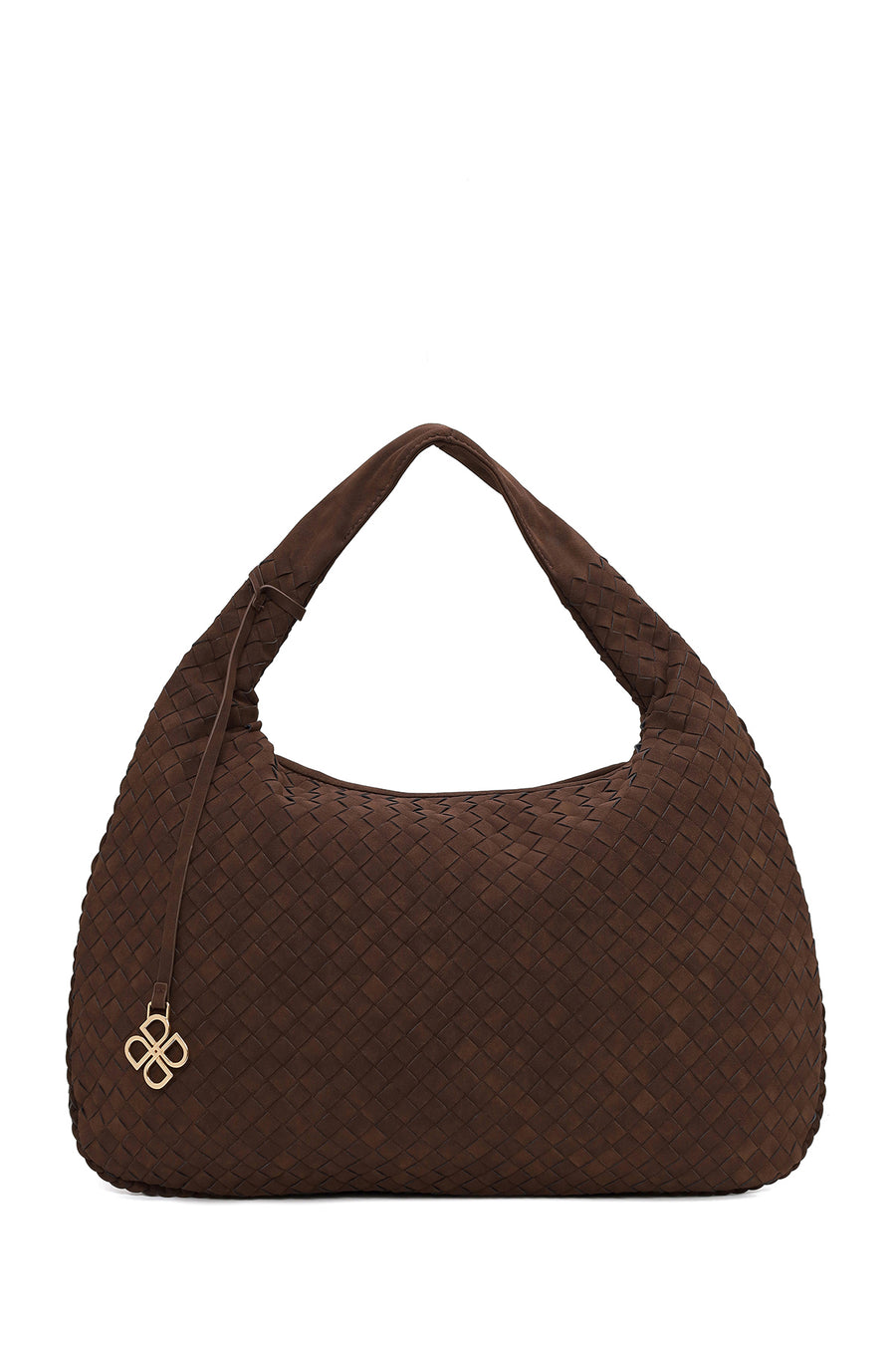 Woman Brown Braided Suede Shoulder Bag WB320006SO | Derimod
