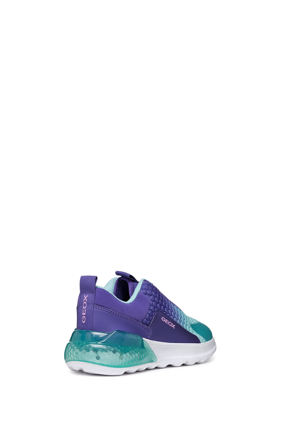 Geox Girls Purple Activart Illuminus Lighted Lace-Up Sneaker
