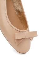 Women's Beige Leather Ballerinas | Derimod
