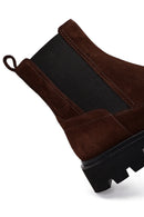 Women's Brown Suede Leather Chelsea Boots | Derimod