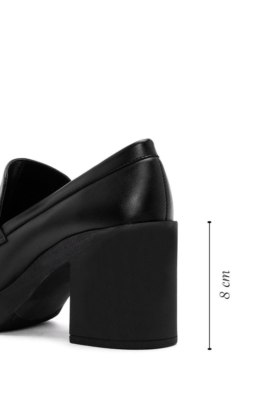 Women's Black Chunky Heel Loafers