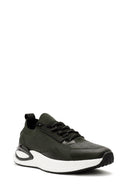 Derimod Zero Men's Green Laced Thick Soled Fabric Sneaker | Derimod