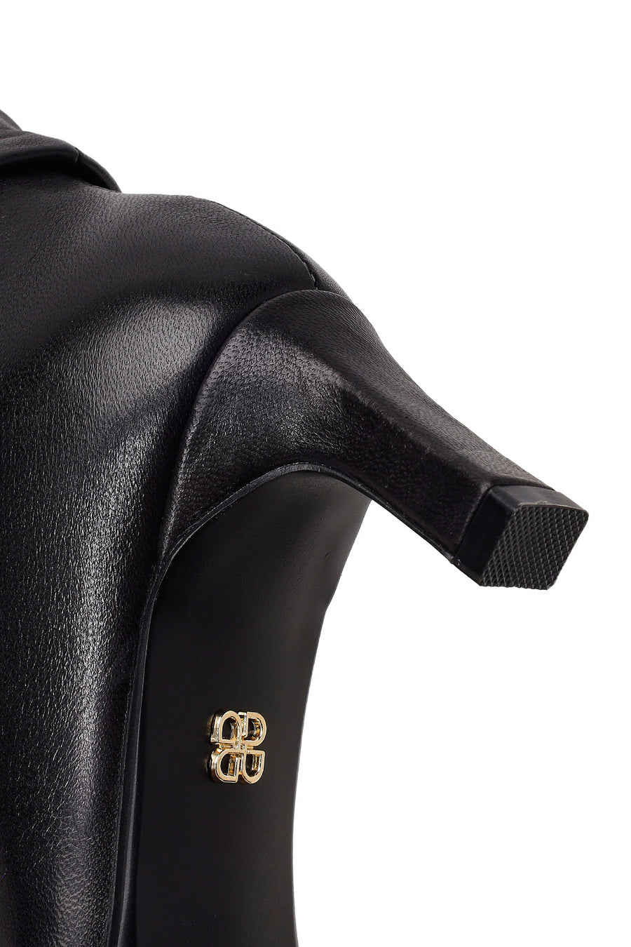 Woman Black Short Heeled Leather Boots