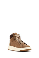 Men's Beige Lace-Up Thick-Soled Nubuck Leather Sports Boots | Derimod