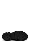 Women's Black Thick Soled Lace-Up Leather Casual Shoes | Derimod