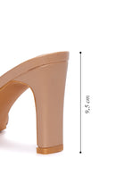 Women's Beige Chain Heeled Slippers | Derimod