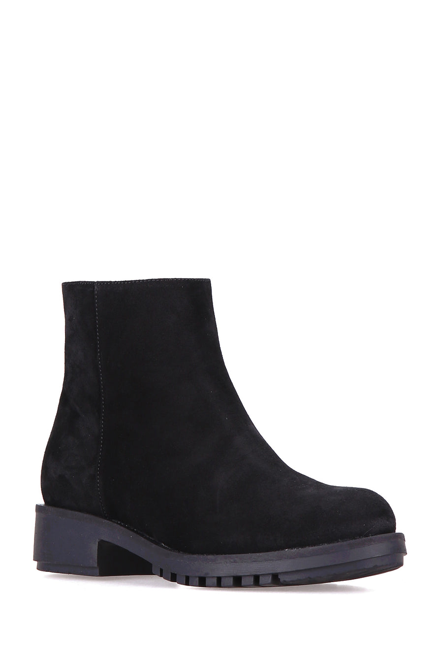 Zippered Women's Suede Boots
