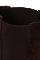 Woman Brown Chunky Heeled Suede Chelsea Boots | Derimod