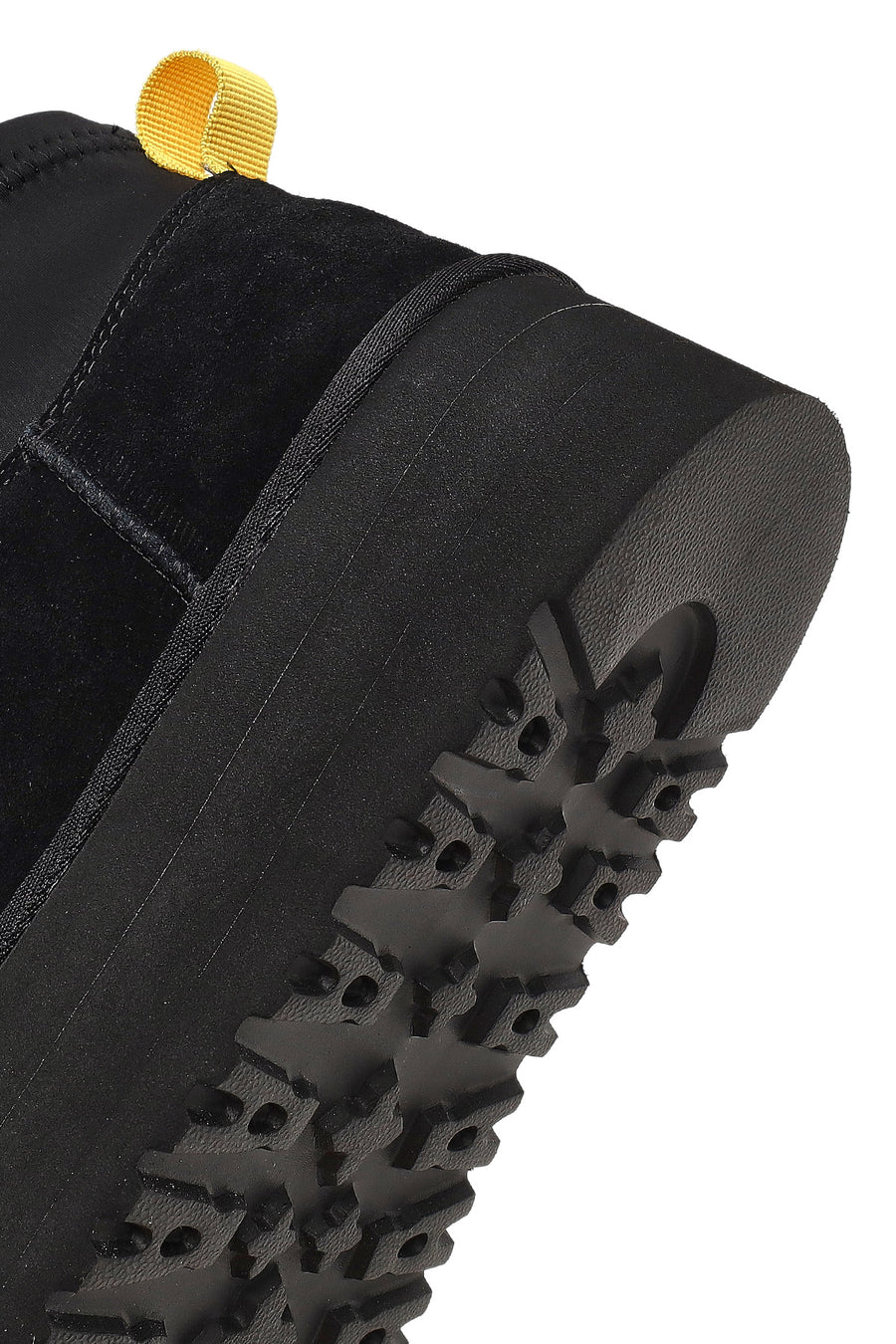 Women's Black Thick-Soled Suede Leather Teddy Boot