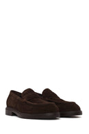 Derimod Black Male Brown Suede Loafer | Derimod