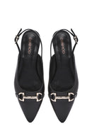 Women's Black Backless Buckle Ballet Flats | Derimod