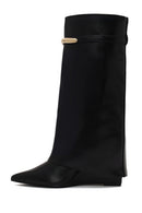 Woman Black Wedge Heel Boot | Derimod