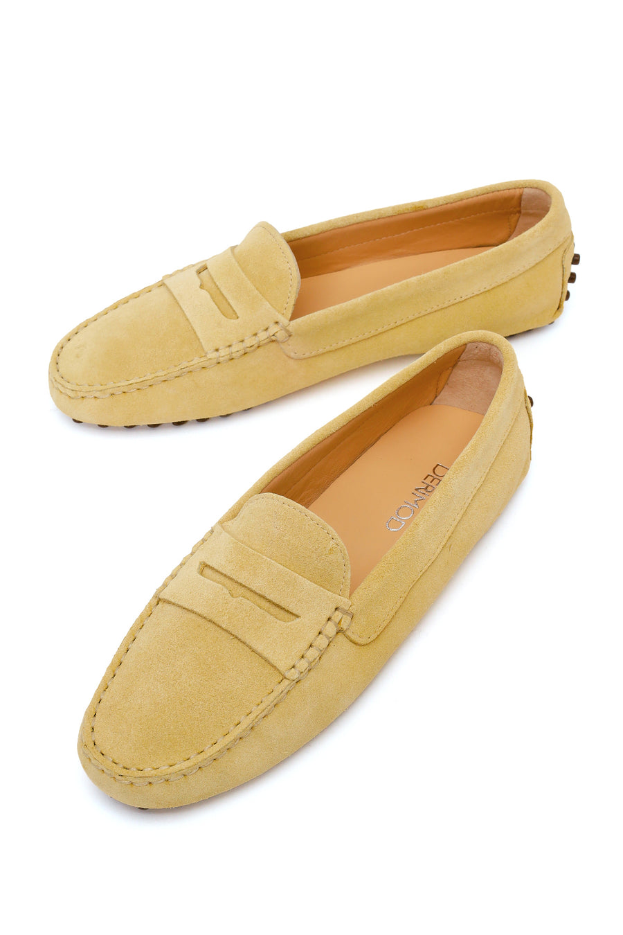 Kadın Sarı Süet Deri Loafer