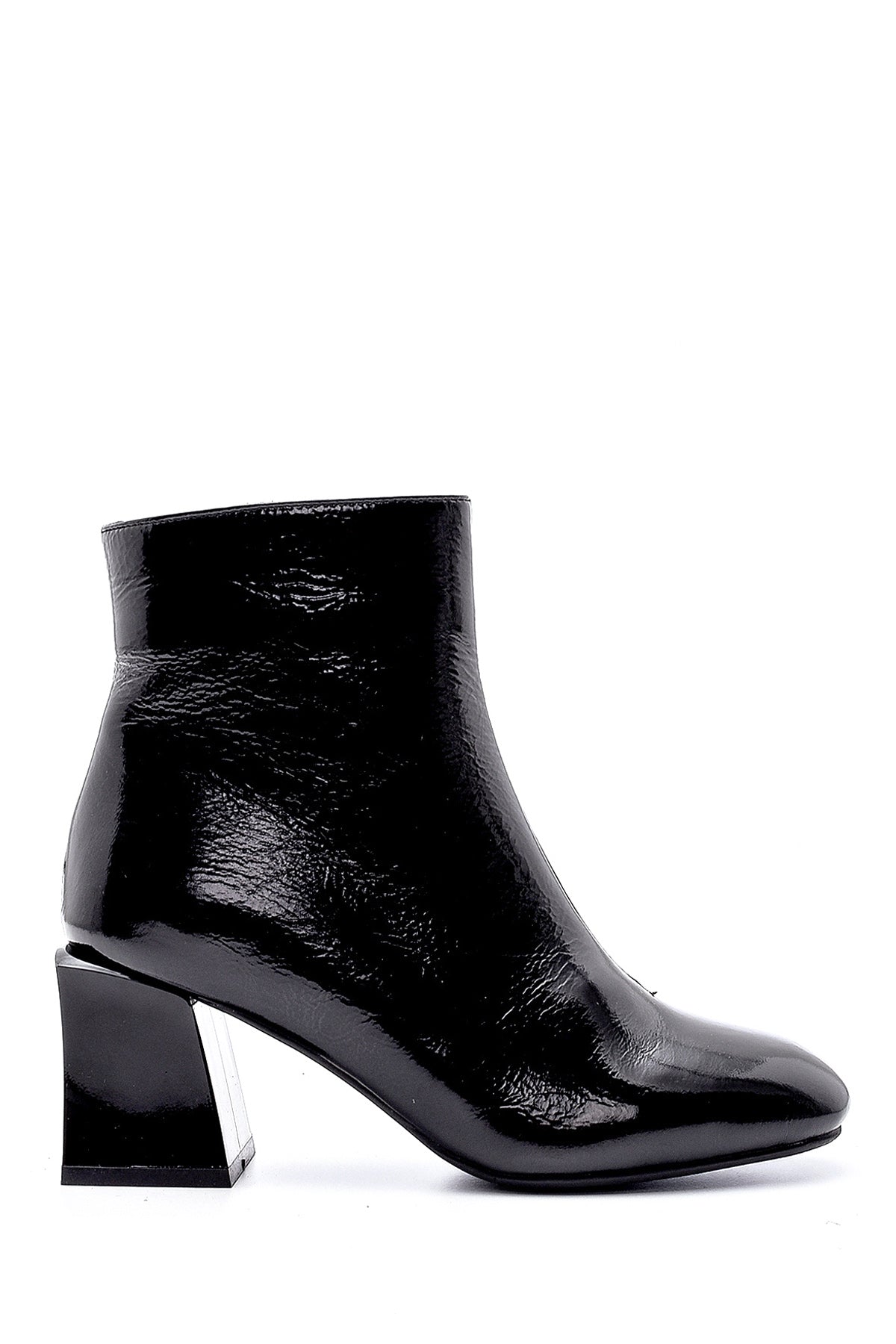 Women's Leather Patent Leather Heeled Boots 20WFD281016 | Derimod