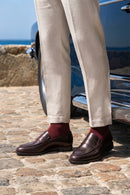 Male Burgundy Leather Classic Loafer | Derimod
