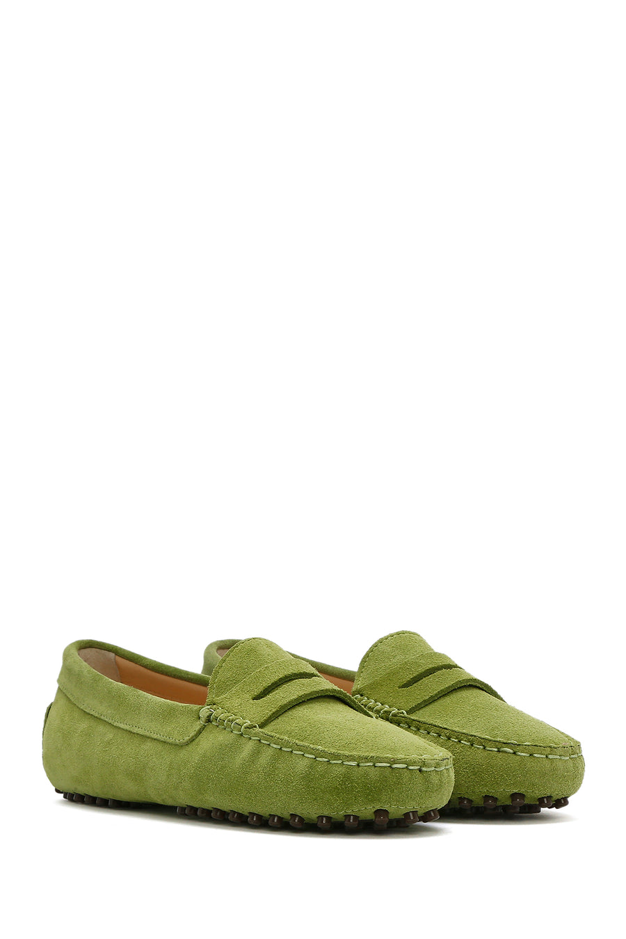 Women's Green Suede Leather Loafer