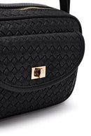 Women's Black Long Strap Knitted Crossbody Bag | Derimod