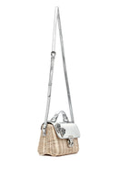 Women's Silver Accessory Long Strap Straw Crossbody Bag | Derimod