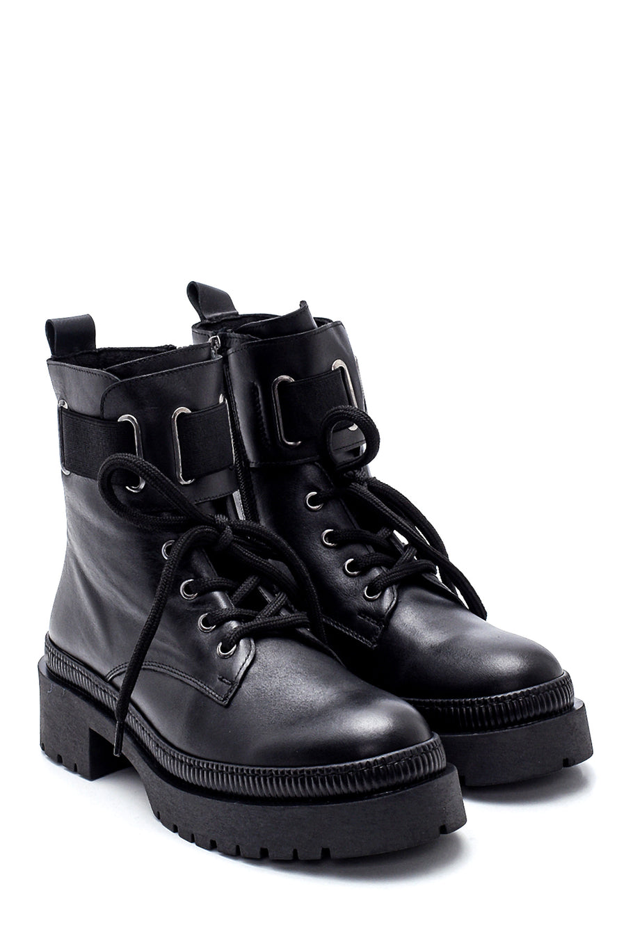 Women's Zippered Leather Boots