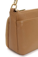 Woman Tan Long-Strap Leather Shoulder Bag | Derimod