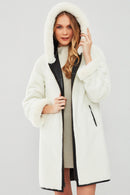 Verona Women's Black Double-Sided Teddy Leather Coat | Derimod