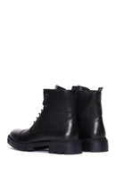 Men's Black Leather Boots Flat Boots | Derimod