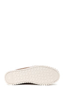 Woman Bronze Lace-Up Thick-Soled Glittery Fabric Casual Shoes | Derimod