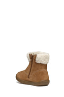 Geox Baby Girl Brown B Macchia Zippered Suede Leather Boots | Derimod