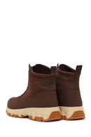 Woman Brown Zip Closure Thick-Soled Fabric Boots | Derimod