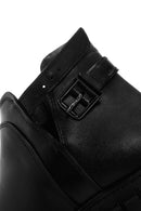 Woman Black Zippered Buckle Detail Leather Comfort Boots | Derimod