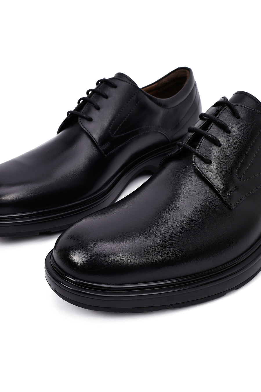 Men's Black Lace Up Leather Casual Shoes